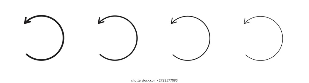 Undo icons designed in outline, line and stroke style