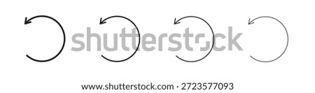Undo icons designed in outline, line and stroke style