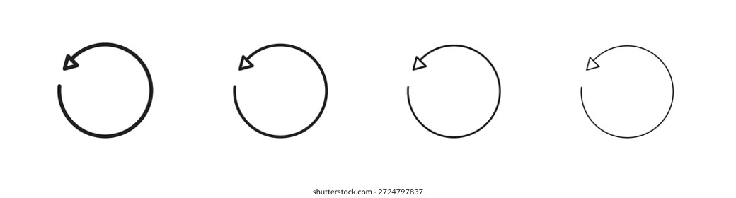 Rückgängigmachen von Symbolen für Zeilenvektorsammlung. Pixel perfektes Vektorsymbol