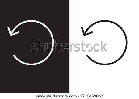 Undo icons in outline, flat style. Vector EPS