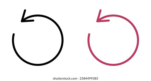 Undo icons pack in black and colored version