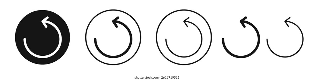 Undo icons set in solid black and stroke line style