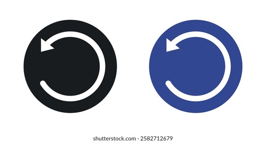 Undo icons set vectors black and colored style