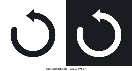 Undo icons set vectors black and colored style
