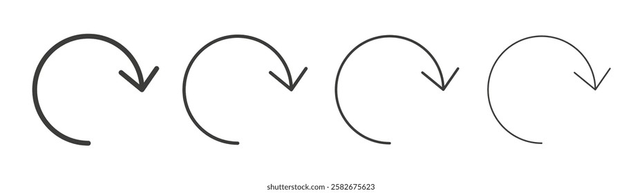Undo icons set vectors graphic designs