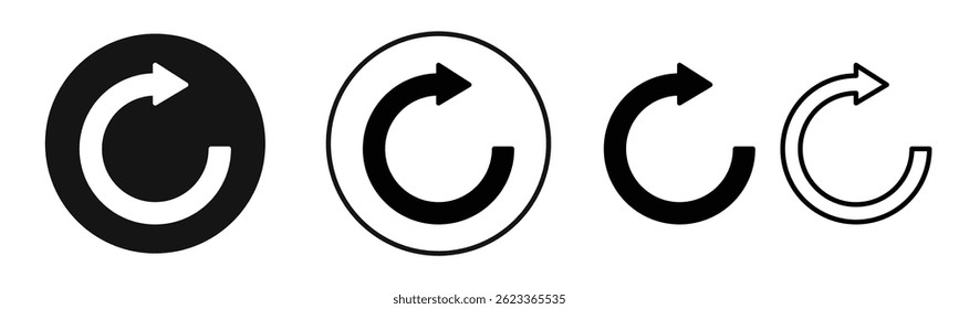 Undo icons in solid black and outlined style