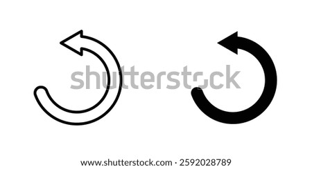 Undo icons. stroke line and black solid icons