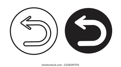 Undo icons. Vector set in filled and line style.