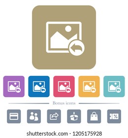 Undo image changes white flat icons on color rounded square backgrounds. 6 bonus icons included