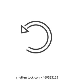 Undo line icon, Restore outline vector logo illustration, linear pictogram isolated on white