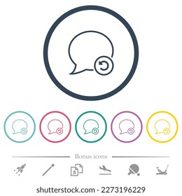 Undo message flat color icons in round outlines. 6 bonus icons included.