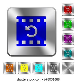 Undo movie changes engraved icons on rounded square glossy steel buttons