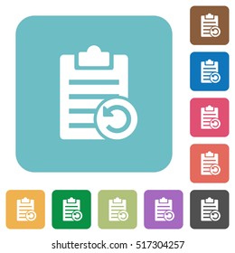 Undo note changes white flat icons on color rounded square backgrounds