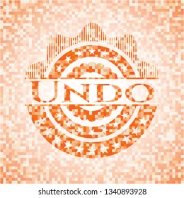 Undo orange mosaic emblem with background