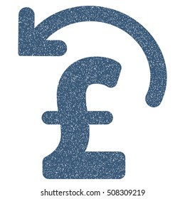 Undo Pound Payment grainy textured icon for overlay watermark stamps. Flat symbol with unclean texture. Dotted vector blue ink rubber seal stamp with grunge design on a white background.