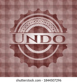 Undo red geometric badge. Seamless. 