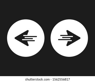 Undo and redo arrow icon. Direction arrow sign. Motion icon. Forward and back arrow icon. Arrow button.