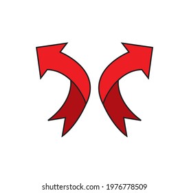 Undo and Redo Arrow Icon. Motion icon. Forward and Back arrow icon. Arrow button. red Arrow