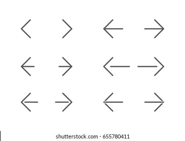 Undo and Redo Arrow Icon Set in line style. Motion sign. Forward and Back thin symbols.