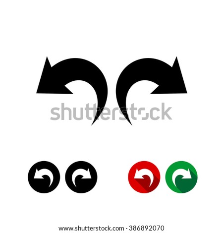 Undo and redo arrows black icon set