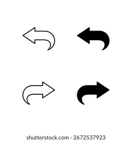 Undo and Redo Icon Collection in Line and Solid Style