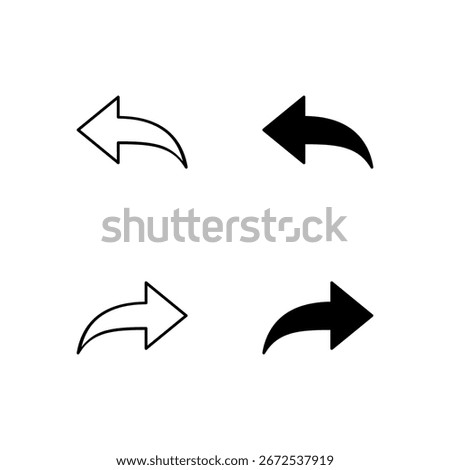Undo and Redo Icon Collection in Line and Solid Style