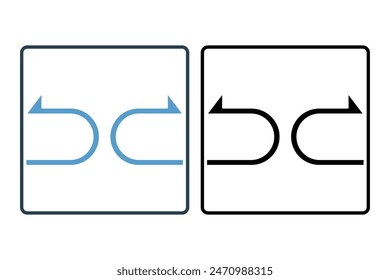 Deshacer y icono de rehacer. icono relacionado con la herramienta de edición. adecuado para Sitio web, App, interfaces de usuario, imprimible, etc. estilo de icono sólido. diseño de Vector simple editable
