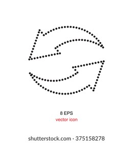 Undo And Redo Or Rotation Arrow Icon Made From Dots