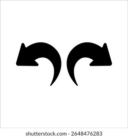 Desfazer e refazer ícones de vetor com design simples. Ícones Voltar e Avançar