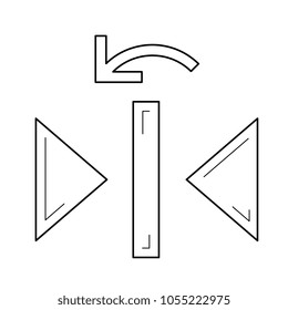 Undo reflect vertical vector line icon isolated on white background. Undo reflect vertical line icon for infographic, website or app.