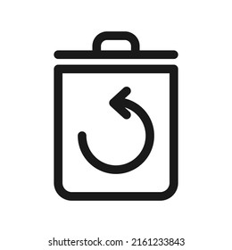 Undo or return icon, trash can icon vector