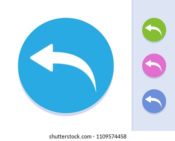 Undo - Round Glyph Buttons. A simple vector icon.