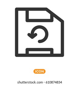 Undo Saving Vector Icon in Flat Style