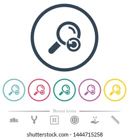 Undo search flat color icons in round outlines. 6 bonus icons included.