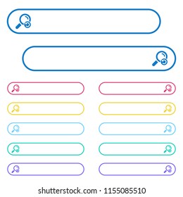 Undo search icons in rounded color menu buttons. Left and right side icon variations.