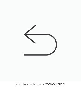 Undo simple thin like stroke vector icon.
