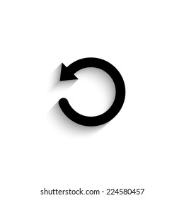 undo symbol - black vector icon with shadow