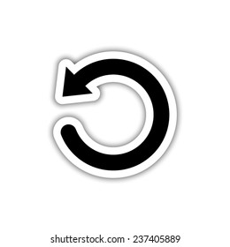 undo symbol - black vector icon with shadow