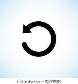undo symbol -  black vector icon