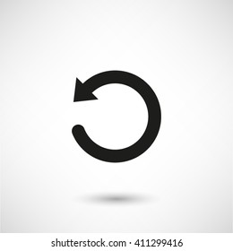undo symbol - black vector  icon with shadow