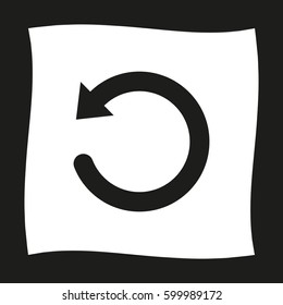 undo symbol  - black vector icon