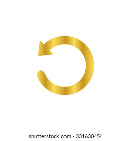 undo symbol - gold vector icon