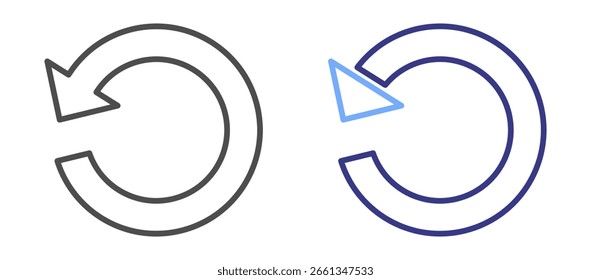 Color de la hoja de iconos de símbolo de Deshacer