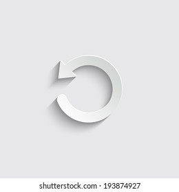 undo symbol  with shadow on a grey background