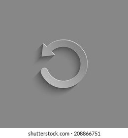 undo symbol  with shadow on a grey background