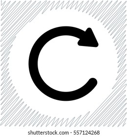 Undo vector icon - black  illustration
