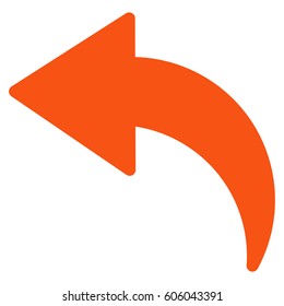 Undo vector icon. Flat orange symbol. Pictogram is isolated on a white background. Designed for web and software interfaces.