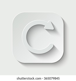 undo vector icon - paper illustration