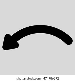 Undo vector icon. Style is linear flat icon symbol, black color, light gray background.