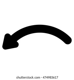 Undo vector icon. Style is outline flat icon symbol, black color, white background.